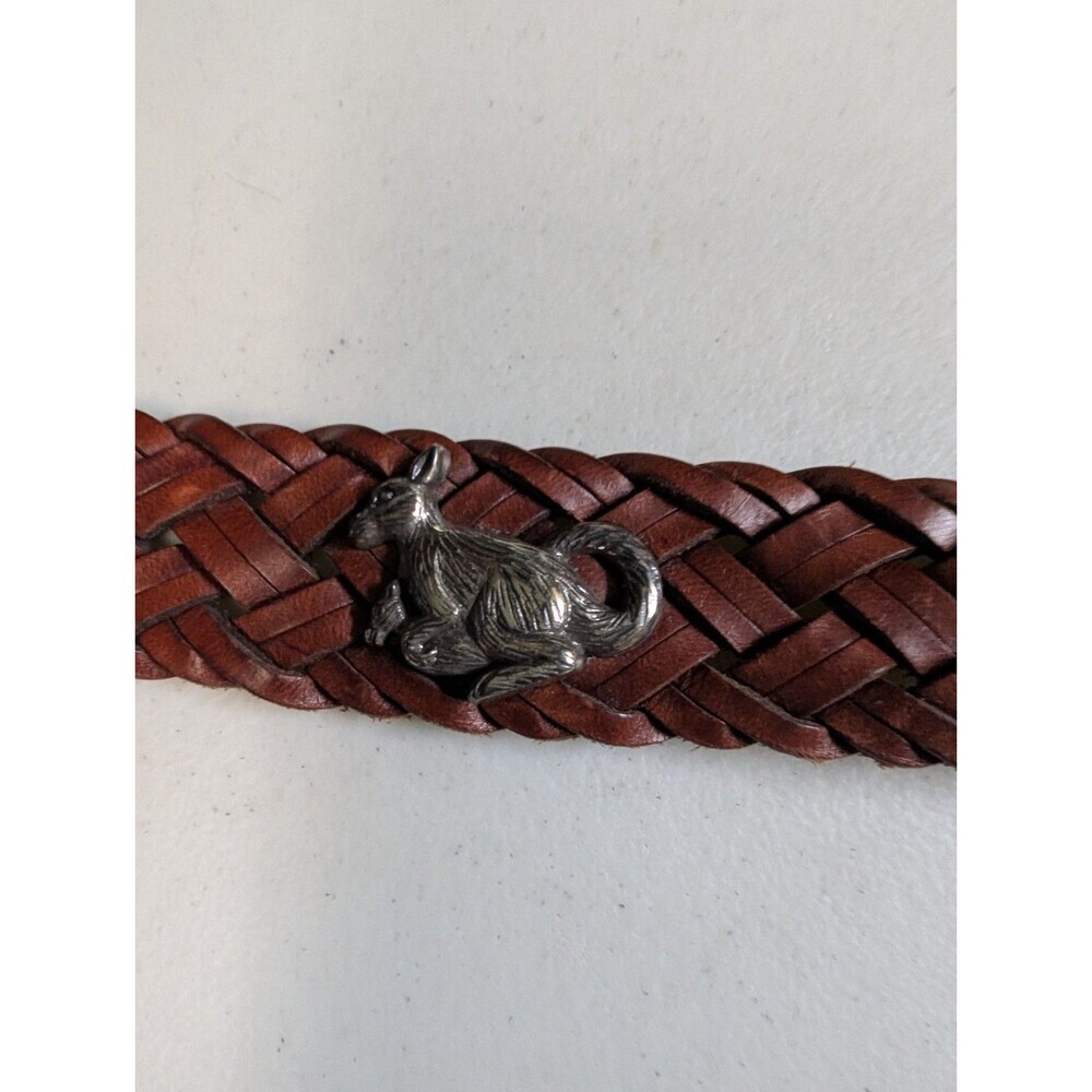 Vtg 90s Brighton Braided Leather Animal Charm Belt Safari Zoo 30Description: - Picture 10 of 13